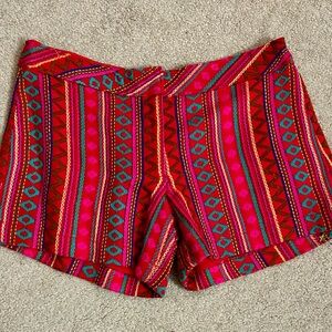 Judith March Red and Pink Patterned Shorts